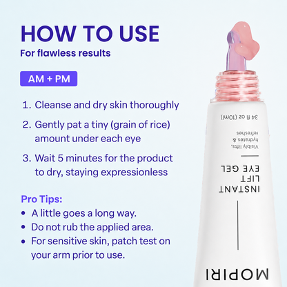 ✨Mopiri Instant Lift Eye Gel - For the look of Puffiness & Bags, Wrinkles, Fine Lines and Dark Circles