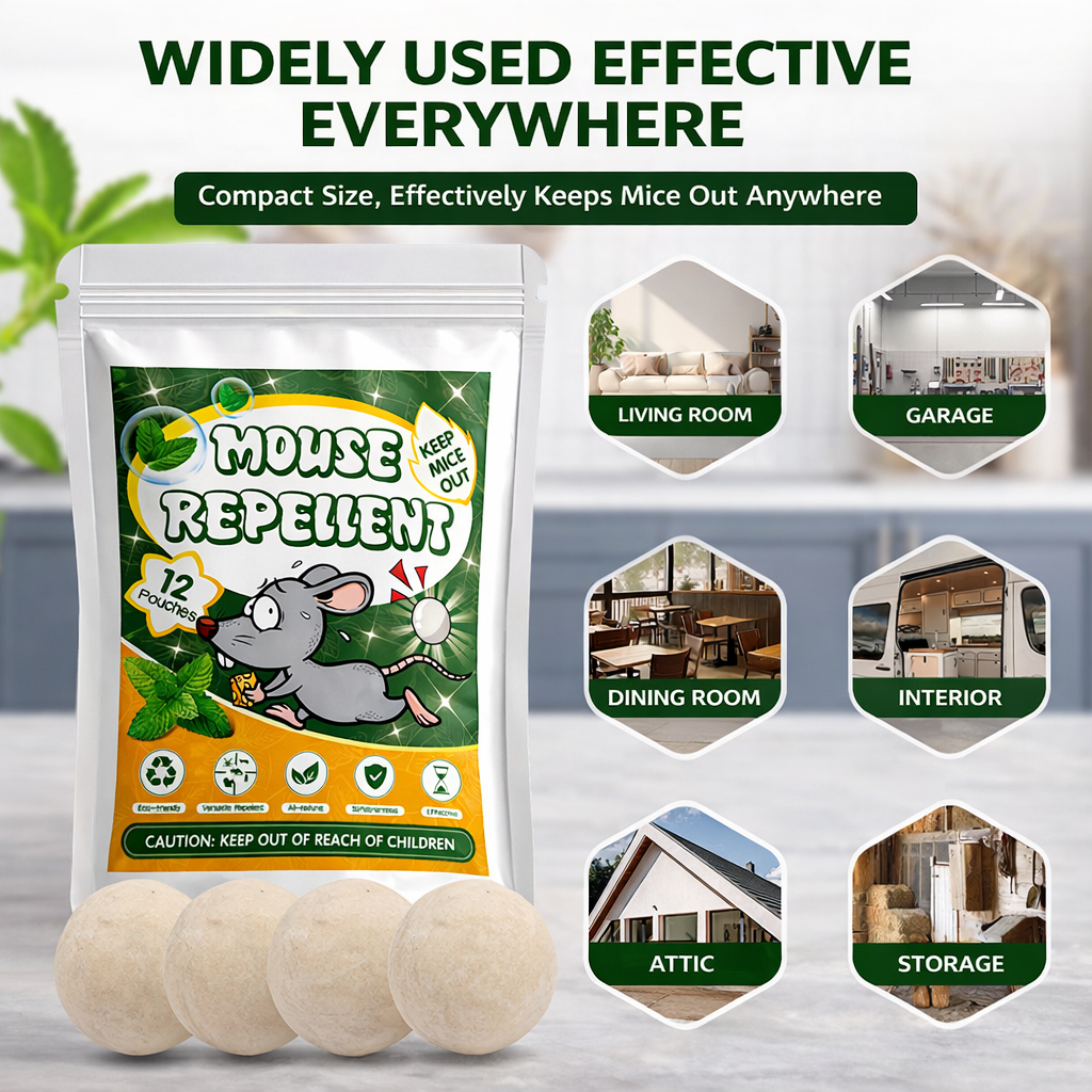 🌿🐭Mopiri™ Natural Essential Oil Rodent Repellent Balls – Plant-Based Mouse Deterrent Paper Balls for Home, Garage & Car (12 Pack)