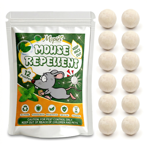 🌿🐭Mopiri™ Natural Essential Oil Rodent Repellent Balls – Plant-Based Mouse Deterrent Paper Balls for Home, Garage & Car (12 Pack)